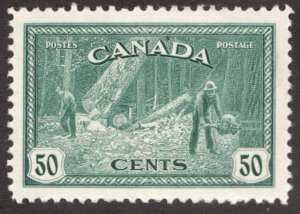 1946 Canada Sc #272 Logging in British Columbia - MH stamp Cv$20