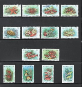 St. Kitts, Scott #139-152   VF, Mint NH, Marine Life, CV $28.40 .... 5990016