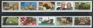 UNITED STATES SC# 2559 a-j F-VF MNH 1991 2 strips/5