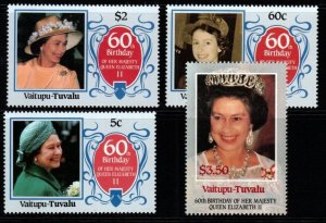 TUVALU-VAITUPU Sc58/61 1986 QUEEN ELIZABETH II 60th BIRTHDAY MNH