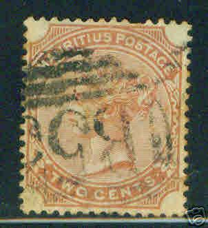 Mauritius Scott 69 Queen Victoria 2p CV $6