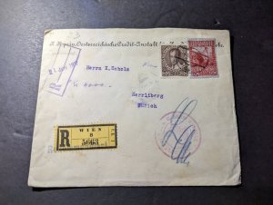 1916 Registered Austria Cover Vienna 8 to Herrliberg Zurich Switzerland