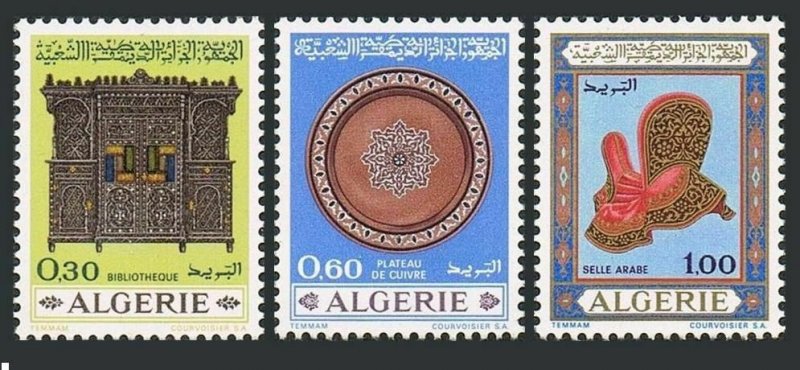 Algeria 421-423,MNH.Michel 528-530. Algerian Handicrafts,1969.Bookcase,Saddle.