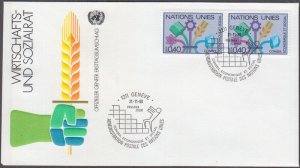 UNITED NATIONS Sc #96 FDC GENEVA - SOCIAL ECONOMIC COUNCIL