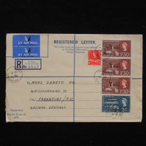 WS-F803 BRITISH KUT - Registered, 1961 Airmail Via Nairobi To Germany QEII Cover