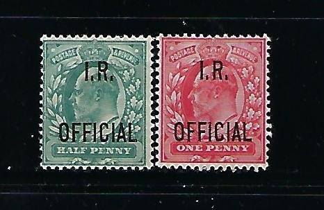 GREAT BRITAIN SCOTT #O19-O20 1902-04 EDWARD VII  I.R. OFFICIALS -MINT LH/HINGED