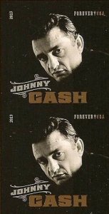 US 4789a Music Icons Johnny Cash imperf NDC vert pair (2 stamps) MNH 2013