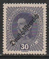 1918 Austria - Sc 189 - MH VF - 1 single - Karl I - overprinted