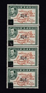 Fiji KGVI 1941 2 1/2d On 2 1/2d Strip Of 4 SG267 MNH BP8493