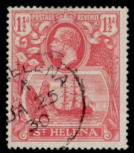 ST. HELENA GV SG99b, 1½d rose-red, FINE USED. Cat £200. TORN FLAG. CDS