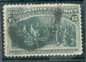 US Scott #238 Columbian Exposition - Columbus Announces His Discovey