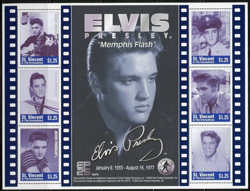 WORLD WIDE SECTION E OF 18  DIFFERENT ELVS PRESLEY SHEETS MINT NEVER HINGED