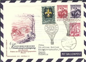 Salzburg to Basel, Switzerland 1951 Balloonpost (47897)