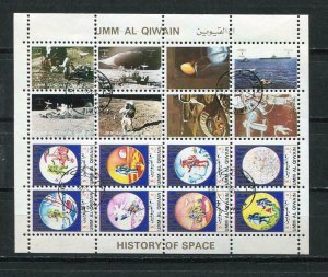 UMM AL Qiwain 1972 Apollo 11-17 Mini Sheet perf Used/CTO History of Space 5646