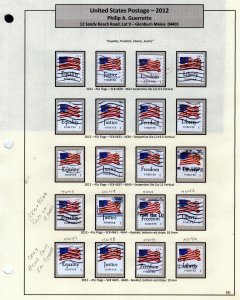 SC# 4629-48 - (45c) - Flag & Slogan 3 Used Coil sets & 2 used BKLT sets in album