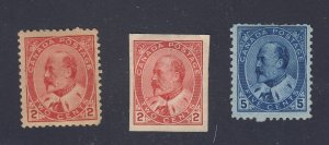 3x Canada Stamps #90 -2c MHF/VF #90a IMP. MH VF #91 -5c MNG Fine GV = $75.00