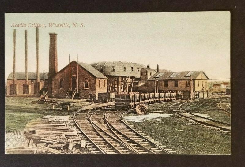 1907 Westville Nova Scotia Canada Acadia Colliery Railway Picture Postcard Cover