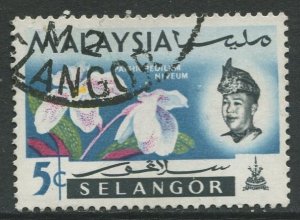 STAMP STATION PERTH Selangor #123 Sultan Salahuddin Orchid Type Used 1965