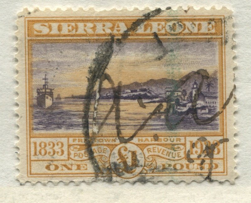   Sierra Leone KGV 1933 £1 revenue used