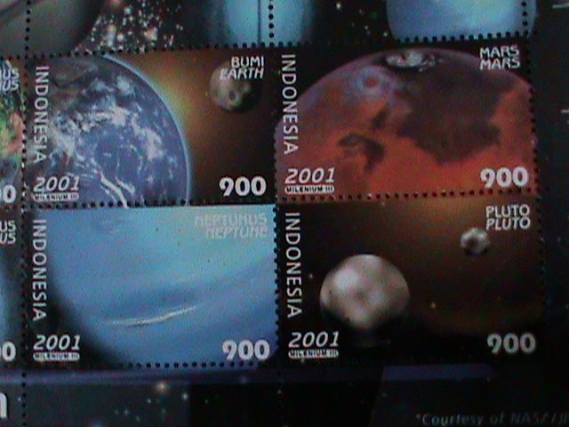 ​INDONESIA-2001 SC# 1927K-SOLAR SYSTEM-MNH -SHEET VF WE SHIP TO WORLDWIDE