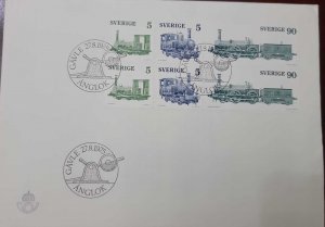 O) 1975 SWEDEN, LOCOMOTIVE, FRYCKSTAD, GTOLAND, PRINS, FDC XF