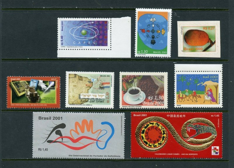 BRAZIL 2000 - 2001 PARTIAL YEAR SET MINT NEVER HINGED SCOTT VALUE $37.70 SHOWN