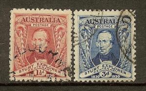 Australia, Scott #'s 104-105, Capt Charles Sturt, Used 