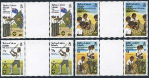Turks-Caicos 512-515 gutter, 516, MNH. Scouting Year 1992. Lord Baden-Powell.