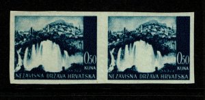 Croatia SC# 31 Mint Never Hinged Imperf Pair / Lt Crease (White Paper) - S9622