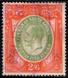 1913 South Africa Revenue King George V 2 Shillings 6 Pence General Tax Duty