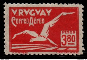 Uruguay air mail Art Deco Bird $3.80 XF-S Centrated MLH very scarce