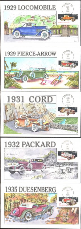 #2381-85 Classic Cars Collins FDC Set