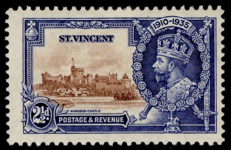 ST. VINCENT GV SG144, 2½d brown & deep blue, M MINT.