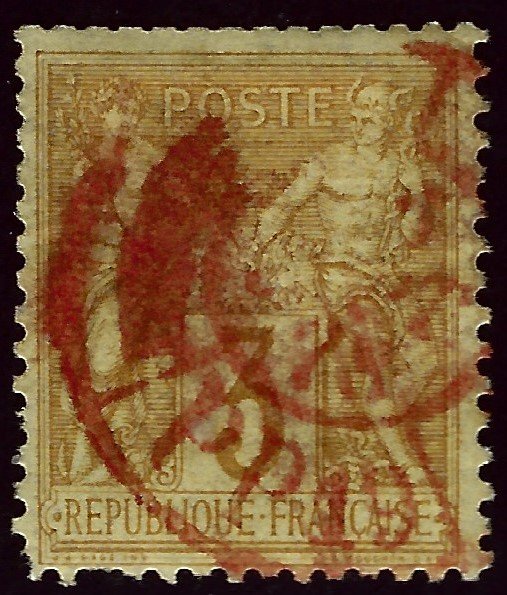 France #89 Used Red Cancel VF hr/trimmed perfs SC$60.00...Collectors unite!