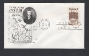 Canada #516 (1970 MacKenzie issue)  FDC Rosecraft cachet unaddressed