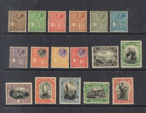 Malta 1926 Sc 131-47 set of 17 MH