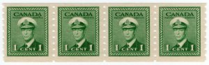 (I.B) Canada Postal : 1c Green Coil (SG 389)