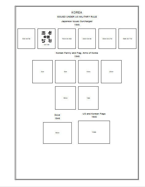 PRINTED KOREA [CLASS.] 1884-1960 STAMP ALBUM PAGES (33 pages)