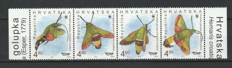 Croatia 2012 WWF Moths 4 MNH stamps