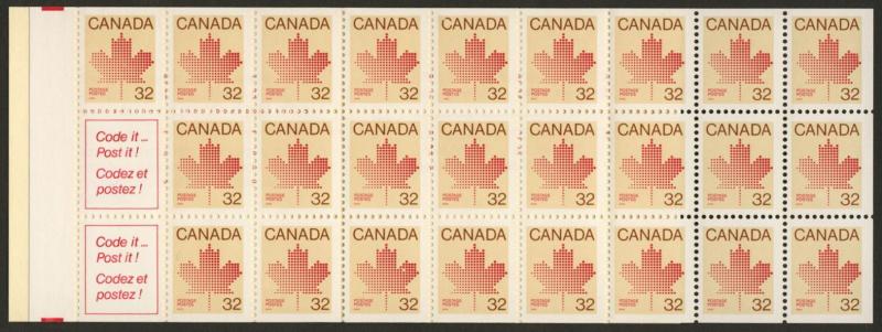 Canada 924a Booklet BK85b MNH Maple leaf