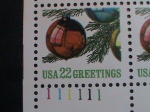 ​UNITED STATES-1987 SC#2368 CHRISTMAS GREETING STAMPS -MNH -PLATE BLOCK -4 VF