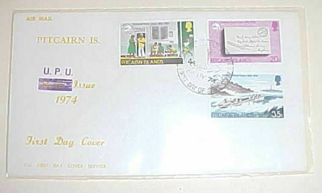 PITCAIRN ISLAND UPU FDC 1974  CACHET UNADDRESED