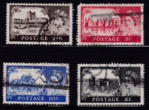 Great Britain 1955 QEII High Value Castles (4)   F/VF/Used(*)