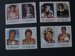 ​ST. VINCENT- SC#894-7- MICHAEL JACKSNO-FAMOUS AMERICAN ENTERTAINER MNH VF