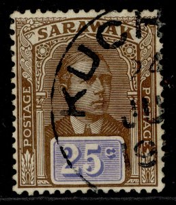 SARAWAK EDVII SG59, 25c brown & bright blue, FINE USED. Cat £25.