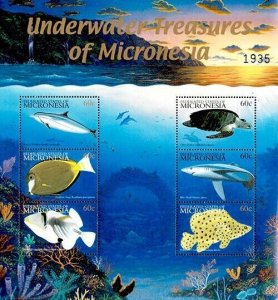 Micronesia 2001 - Fish Marine Life - Sheet of 6 Stamps - Scott #445 - MNH