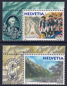 Switzerland #1056-7* NH  CV $4.10