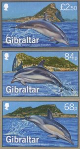 Gibraltar 2014 - Marine Life - Dolphins - Set of 3 stamps - Scott #1455-7 - MNH
