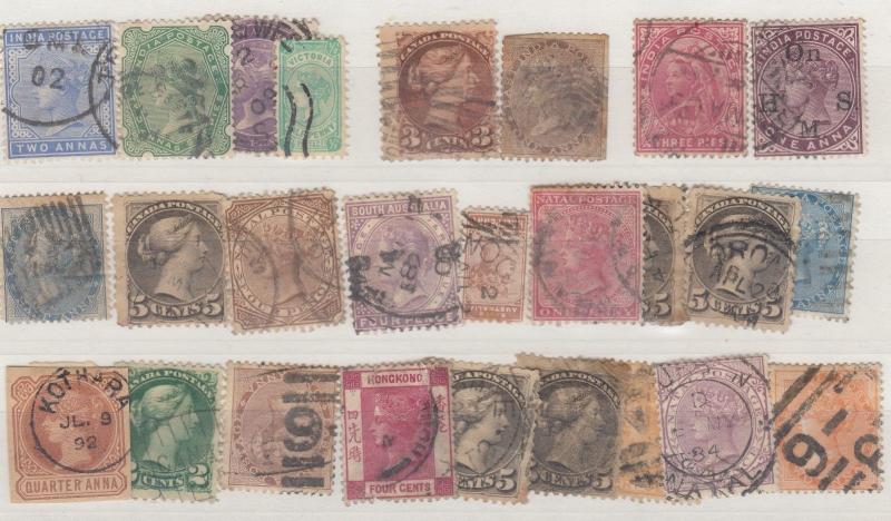 British Commonweallth QV Unchecked Collection of 21 Used X9430