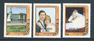 Dominica #782-4 NH Diana 21st Birthday Ovptd. Royal Baby